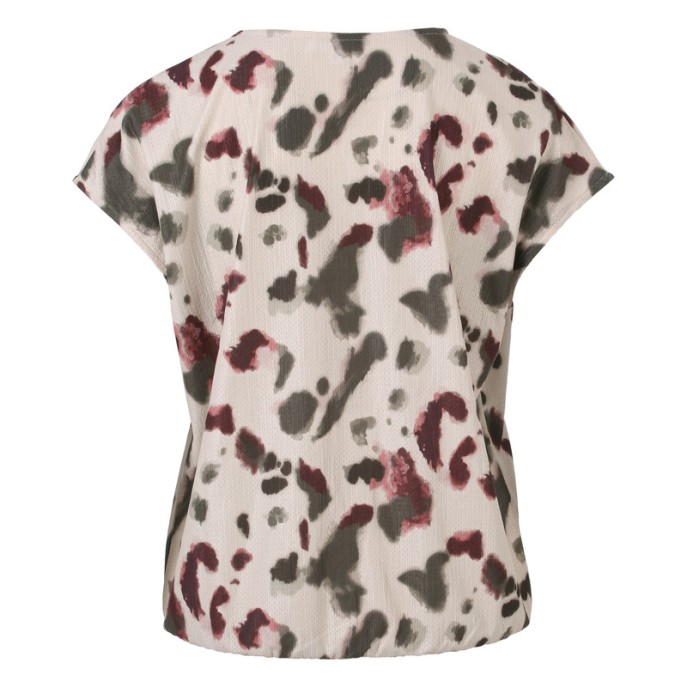 Enjoy Blouson shirt vhals print Beige army port